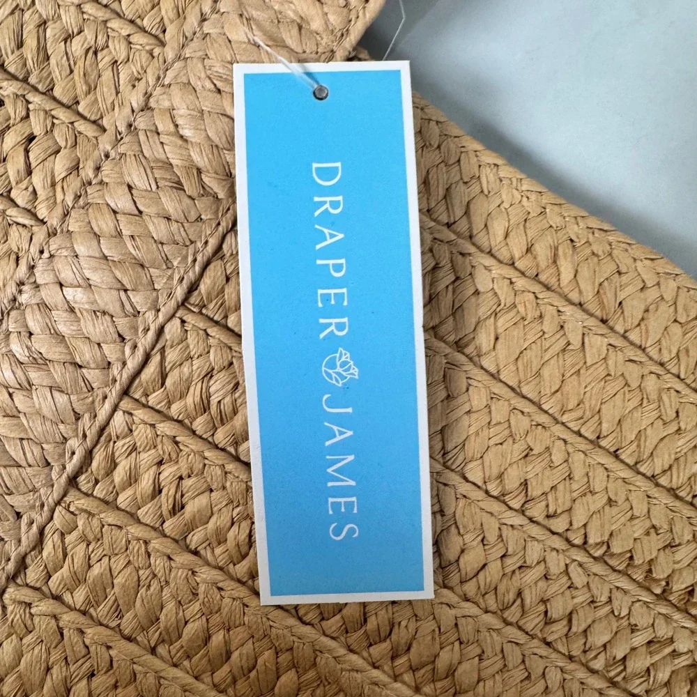 Draper James Everyday Straw Bag Tote With Floral Scarf Preppy‎ Beach Summer New